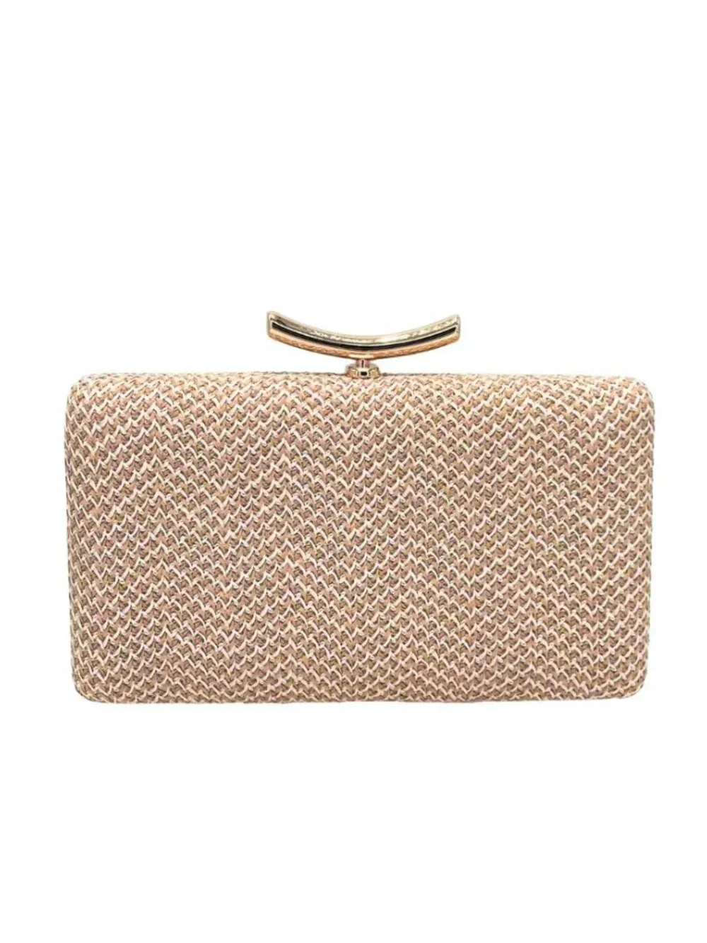 Tigerstars Khaki Woven Evening Clutch Bag